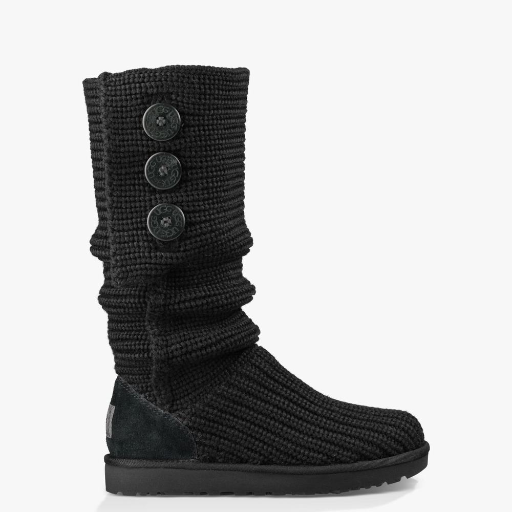 Bottes Classic UGG Classic Cardy Femme Noir Soldes 482JQDPC